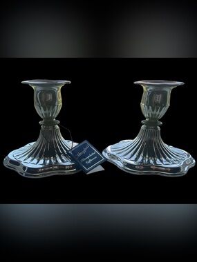 Pair of Mayfair Silver-Plated Candlestick Holders Made in England